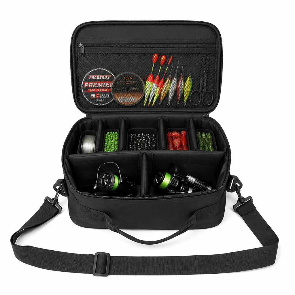 Spincast Reel - 8-Grid Fishing Reel Case, Waterproof Anti-Fall