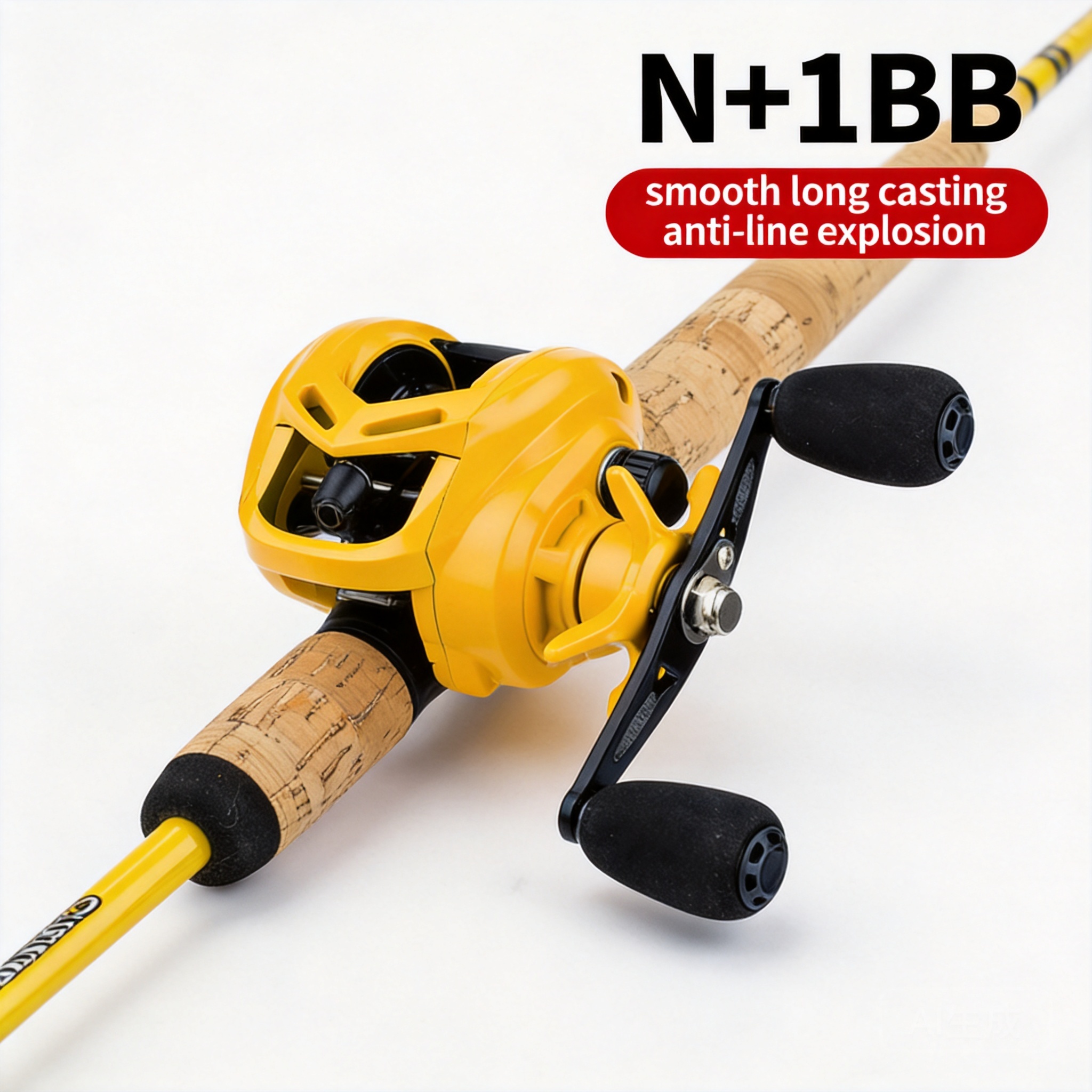 Ice Fishing Reel - Yellow N+1 Bb Baitcasting Reel Drag