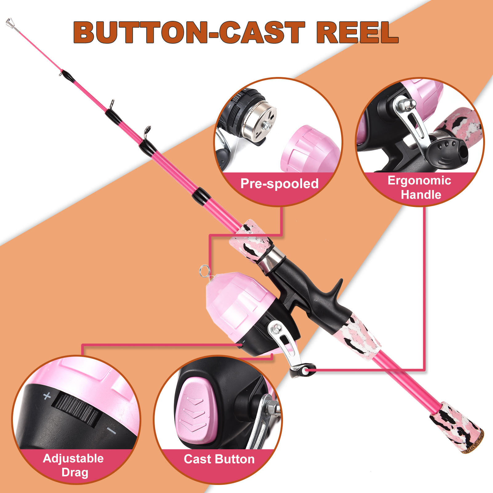 Kids Fishing Rod and Reel Comb - Spincast Reel recension och pris