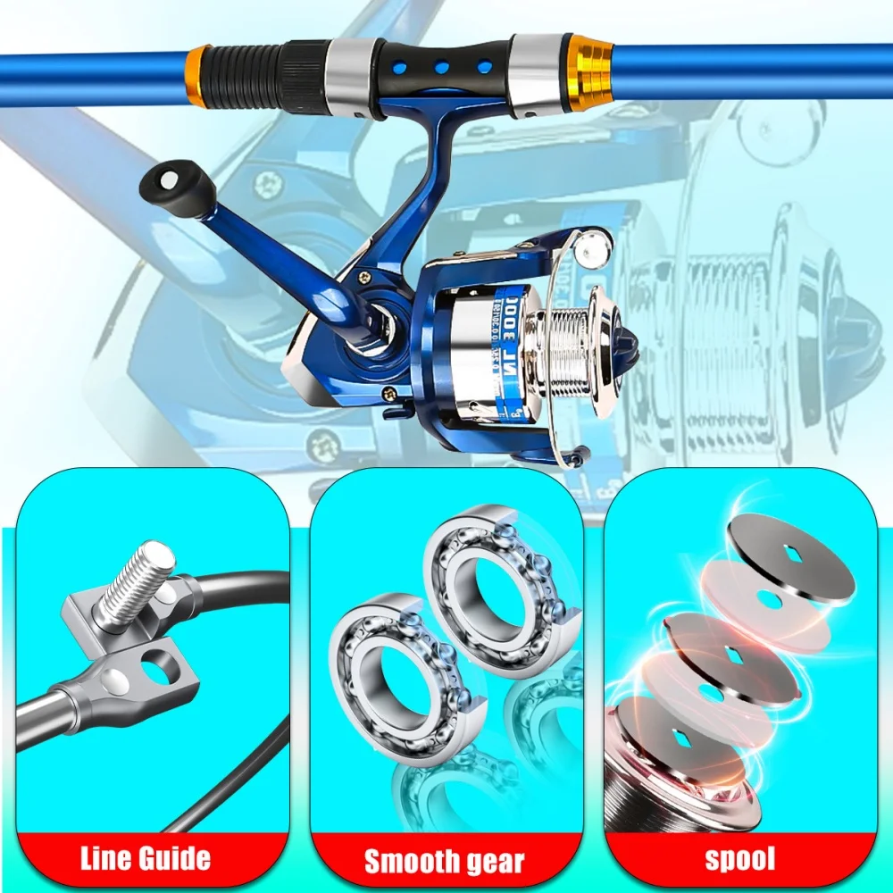 2.1-3.6M Telescopic Glass Fibe - Spincast Reel recension och pris