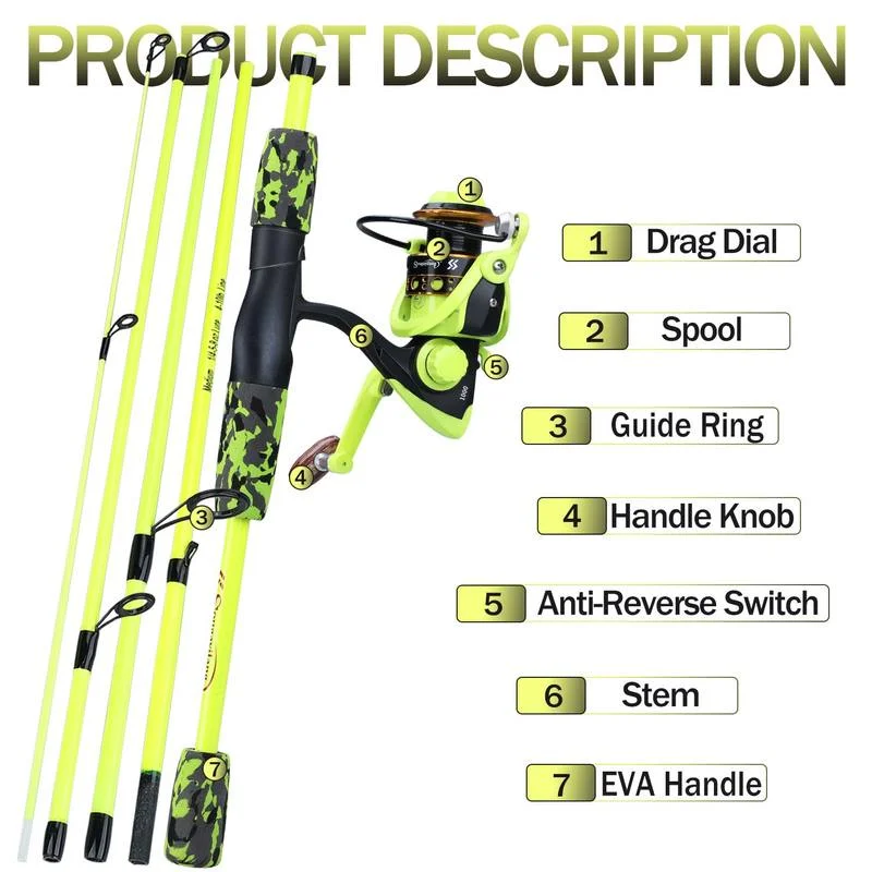 Sougayilang Portable 5 Section - Spincast Reel recension och pris