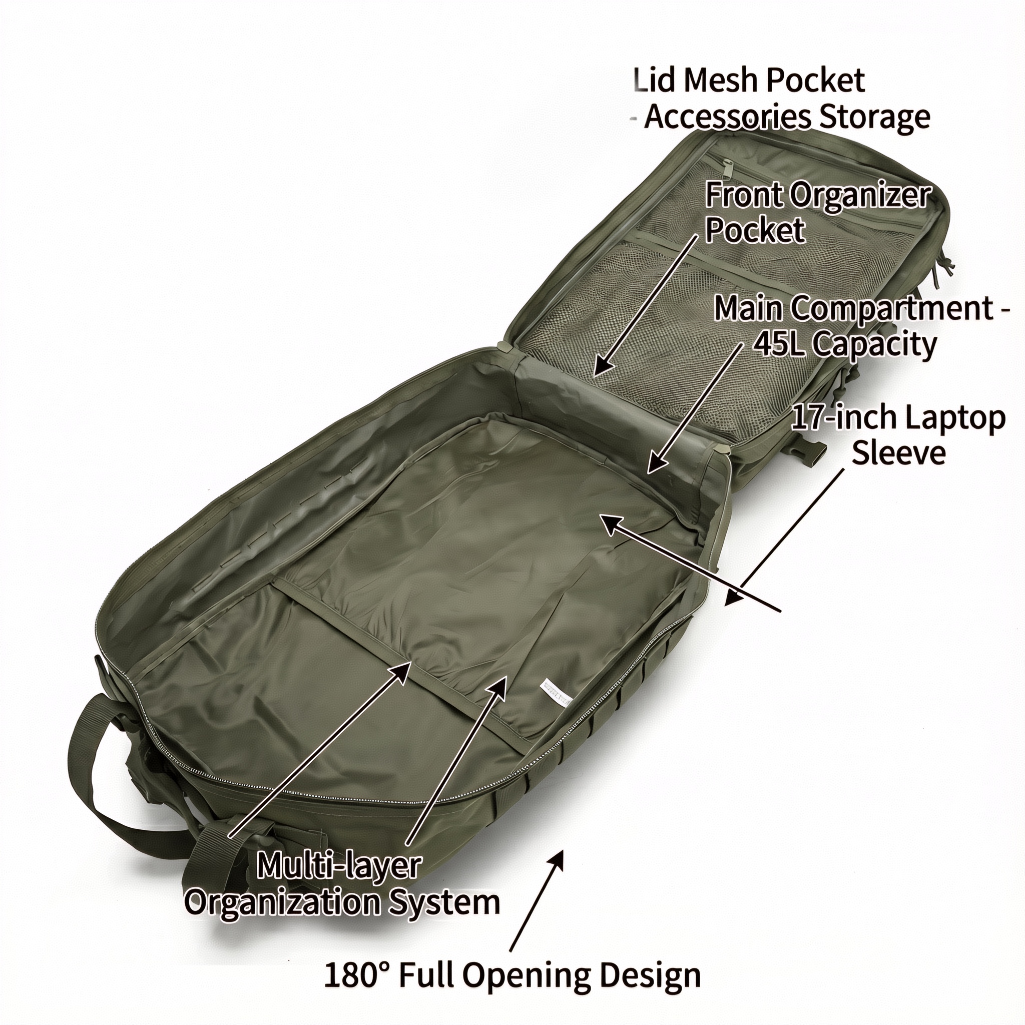 45L Tactical Fishing Backpack  - Reel Bag recension och pris