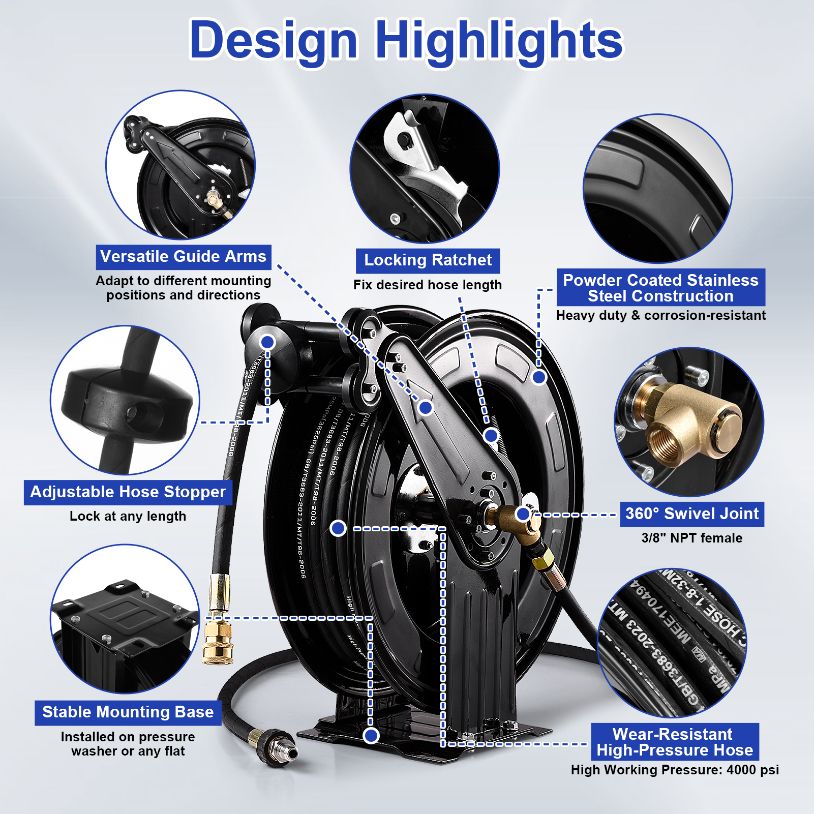 Pressure Washer Hose Reels 0.5 - Conventional Reel recension och pris